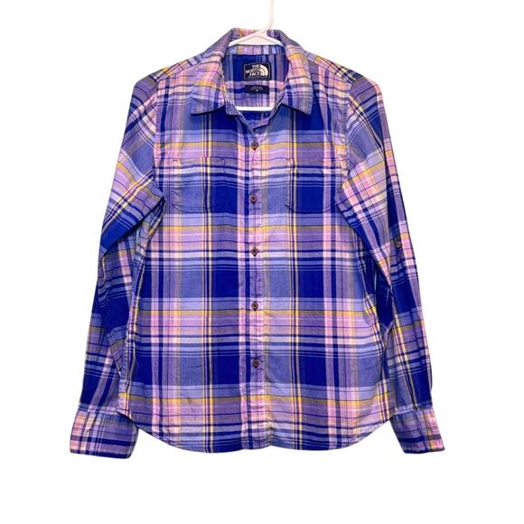 The North Face Tops - The North Face Women’s Plaid M Button-Up Shirt Blue / Purple Lightweight Cotton